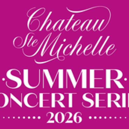 A purple promotional image for Château Ste Michelle's 2026 Summer Concert Series.