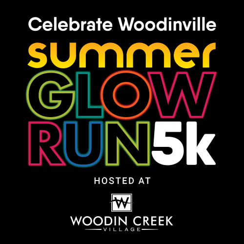 Celebrate Woodinville summer glow run 5k at Woodin Creek Village this year.
