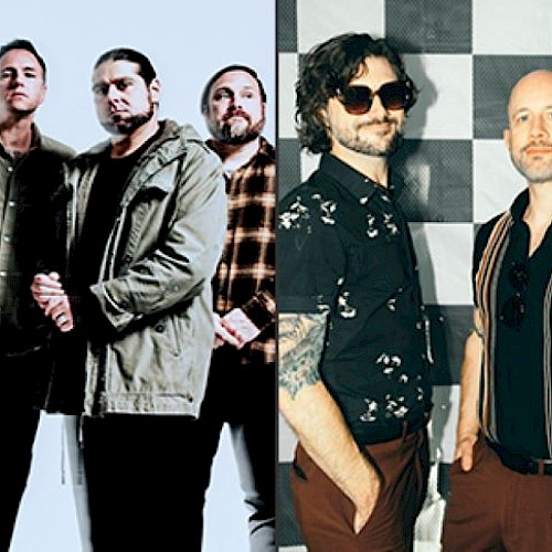 The image shows two groups of five men each, standing together, wearing casual and stylish outfits in different environments.
