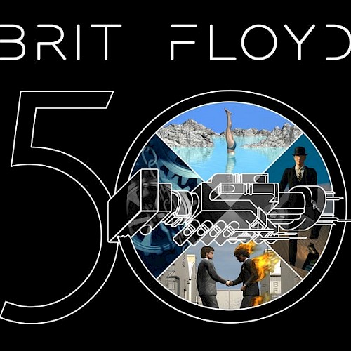 Tour poster with a big 50 and the 0 is filled with various photos